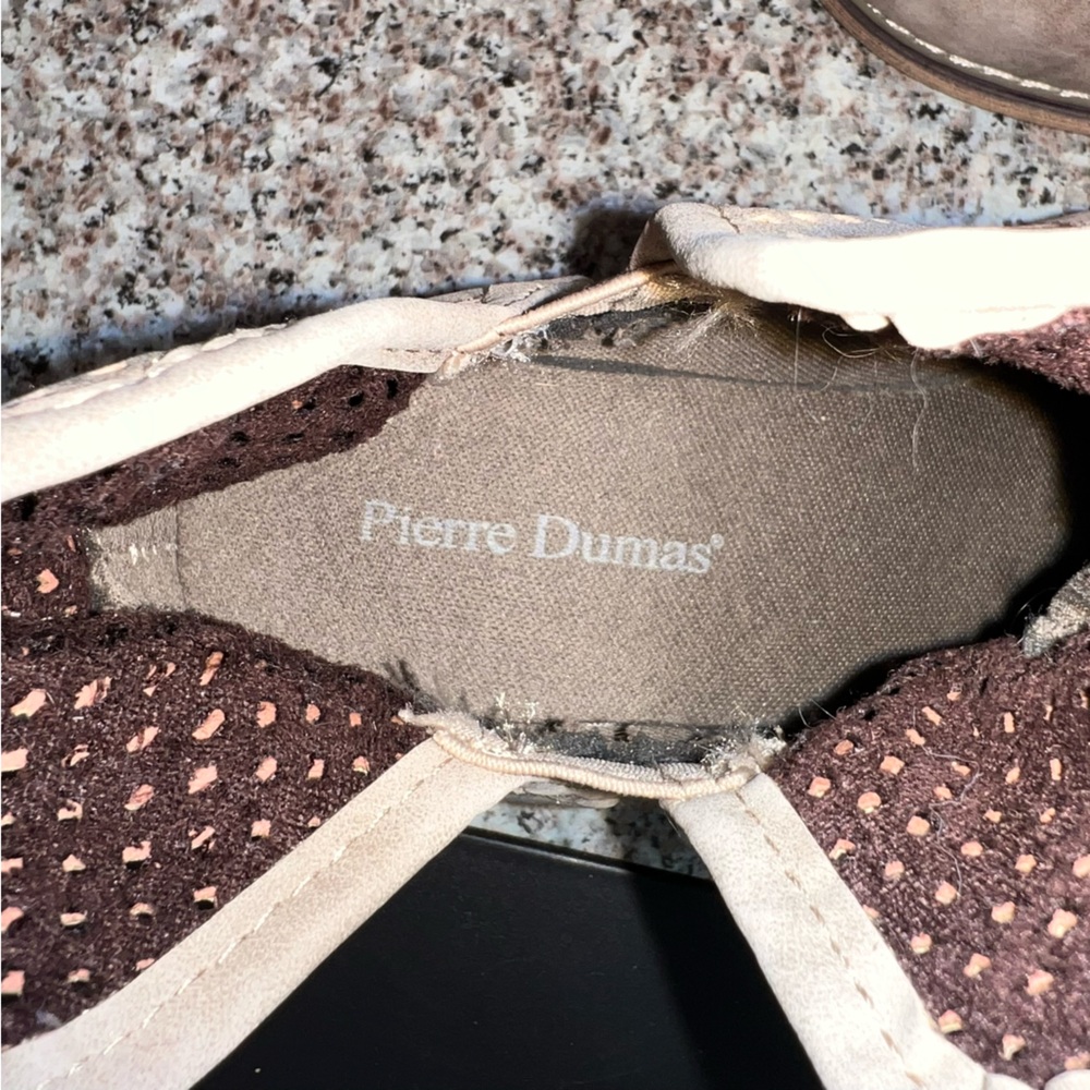 Pierre Dumas Ankle Boots Women's 8 Suede Perforated Almond‎ Toe Western Beige - Picture 4 of 10